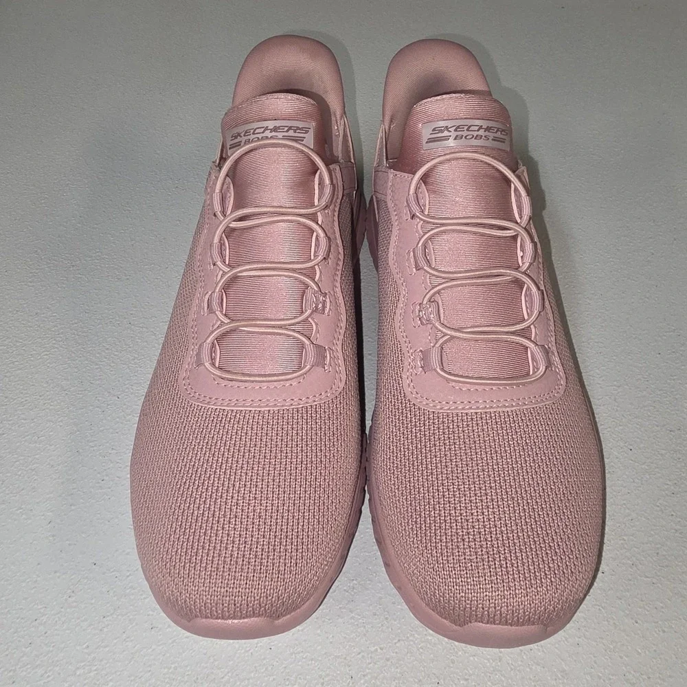 Skechers BOBS Slip-ins Shoes Women 7.5 Pink Memory Foam Walk SN 117500 Comfort